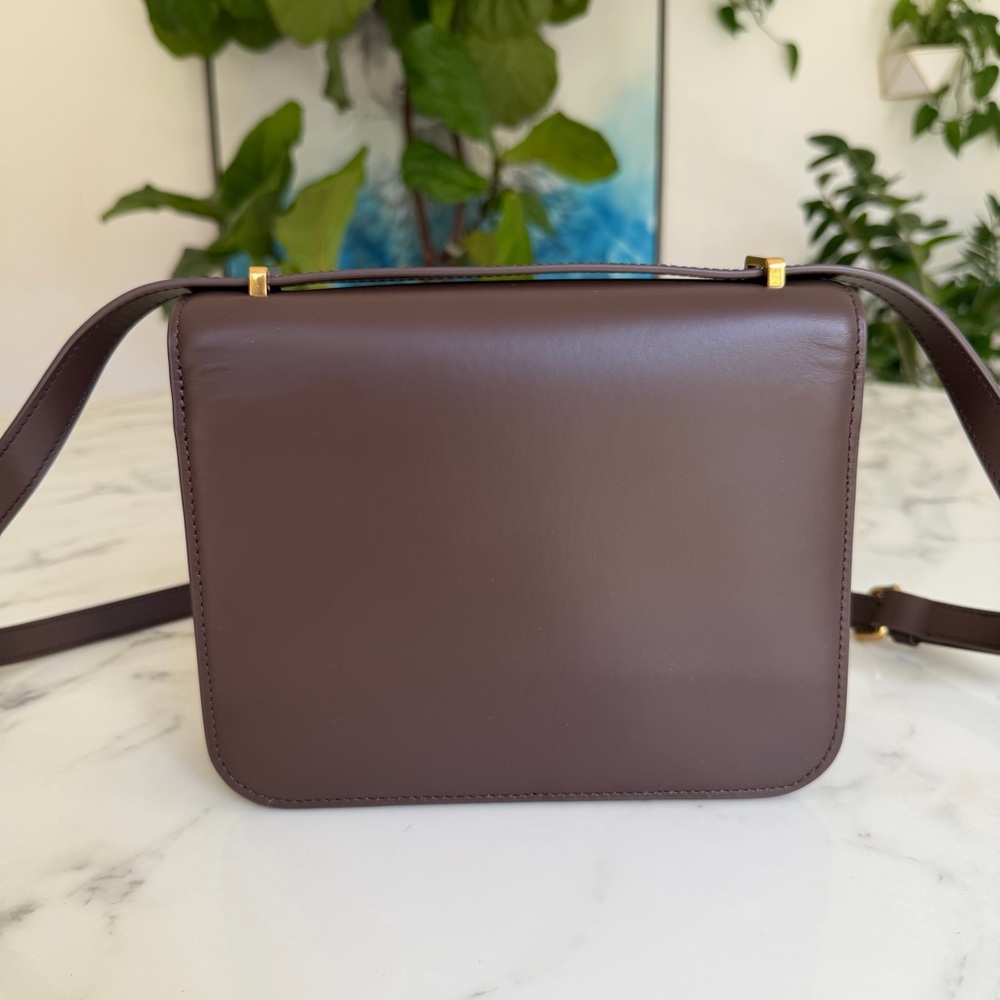 Quince Italian Leather Box Shoulder Bag Crossbody Dark Brown - Picture 4 of 16